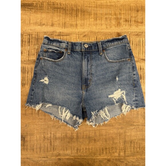 Abercrombie & Fitch The Mom Short High Rise Jean Shorts Womens Size 4 - Picture 1 of 11